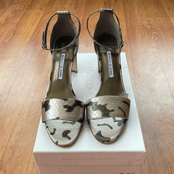 Manolo Blahnik Laura 70 Snakeskin Sanal Heels Size 40 EU 10 US NIB - Picture 2 of 7